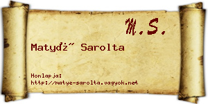 Matyé Sarolta névjegykártya